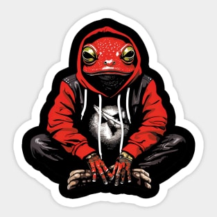 Cool Frog in Red Hipster Style Sticker